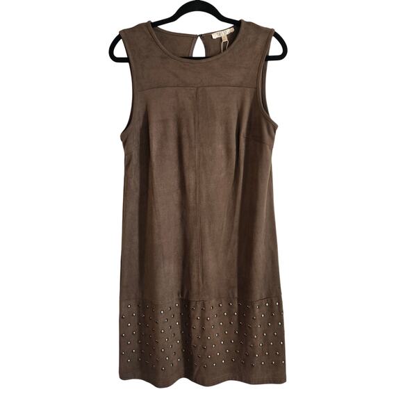 Spense Women's Faux Suede Caper Colored Sleeveless Dress Size 12 NWT - Picture 1 of 10